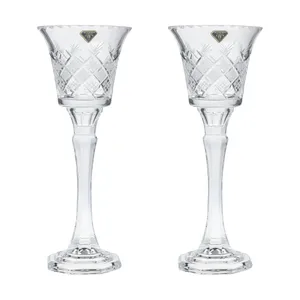 شمعدان بوهمیا مدل خشتی تراش کد 27 بسته 2 عددی