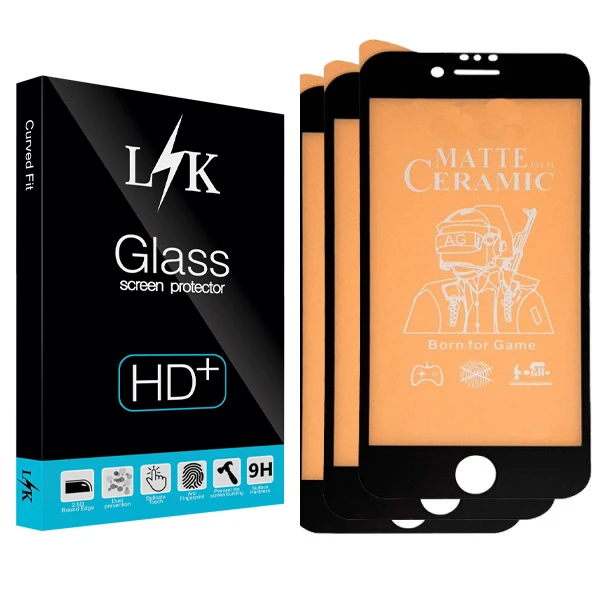 محافظ صفحه نمایش ال کی مدل +HD مناسب برای گوشی موبایل اپل Iphone 6/ 7/ 8 بسته سه عددی