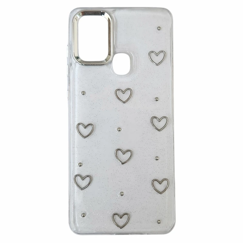کاور مدل رزینی شاین طرح قلب مناسب برای گوشی موبایل سامسونگ Galaxy A21S 