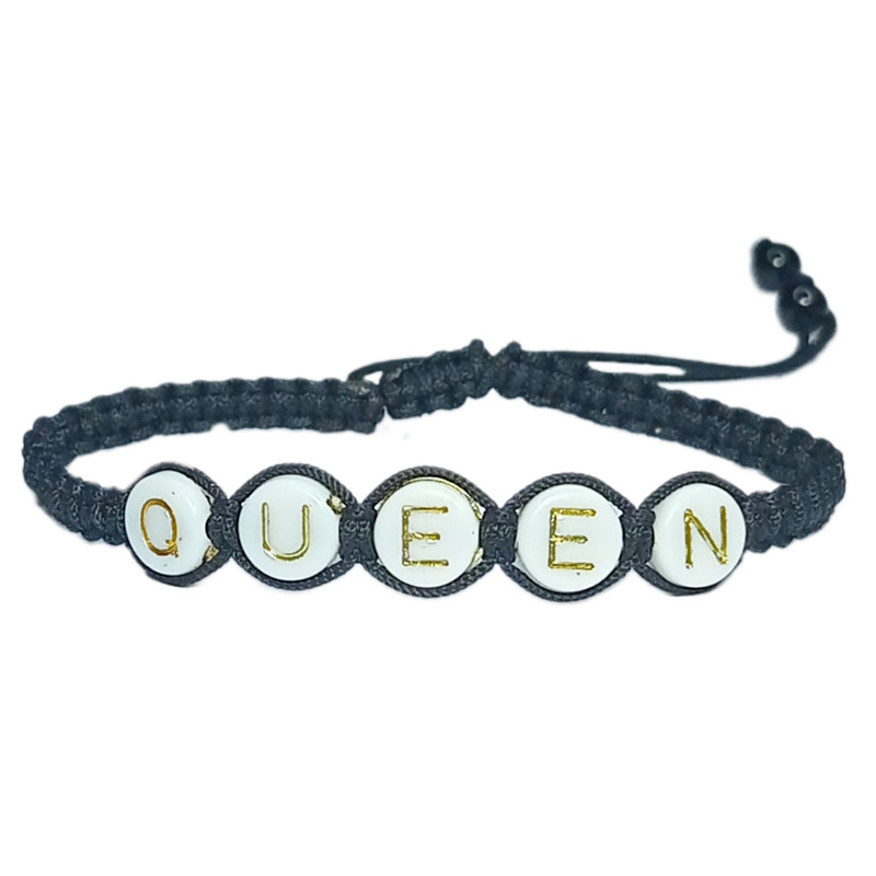 دستبند زنانه مدل مکرومه طرح Queen