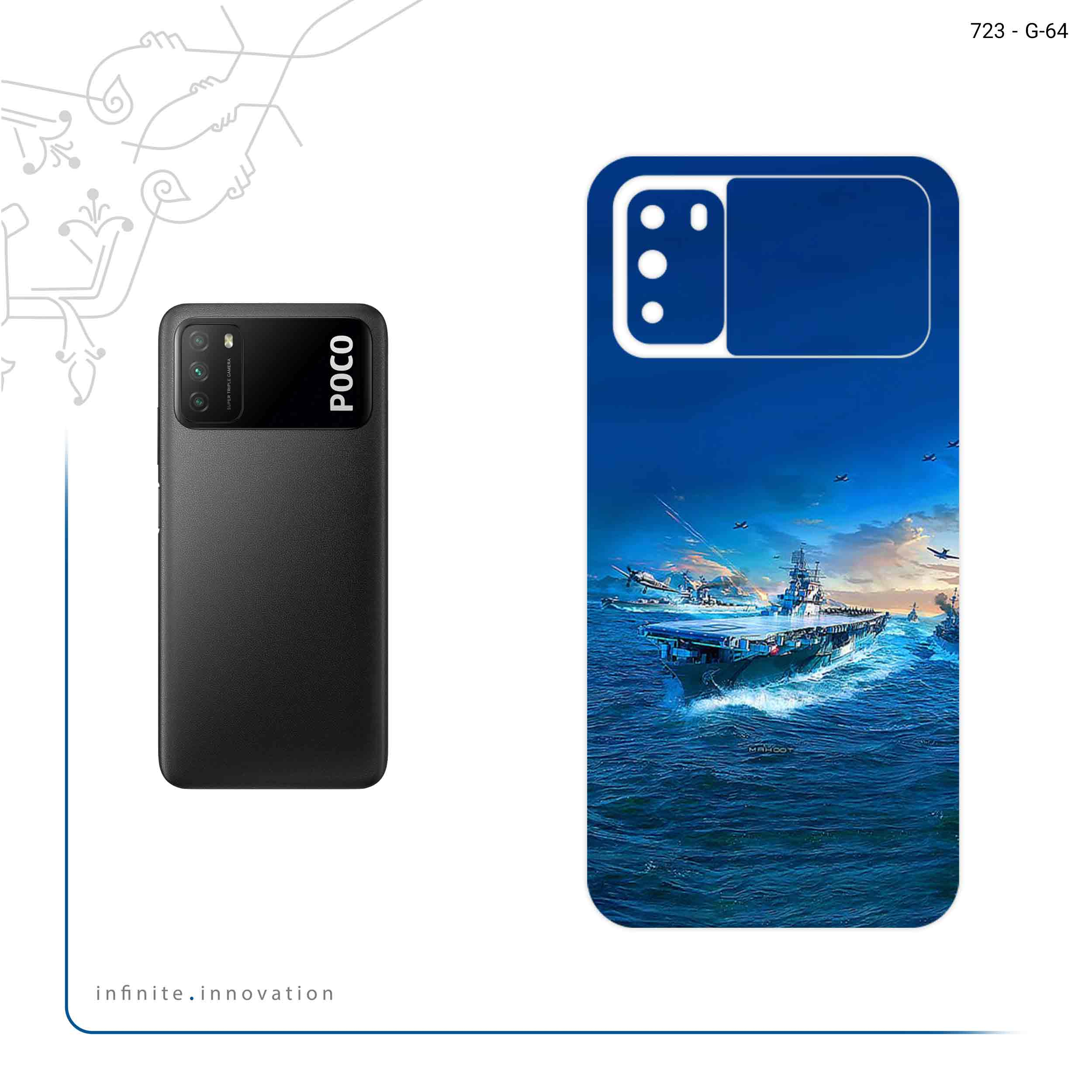 برچسب پوششی ماهوت مدل Warship مناسب برای گوشی موبایل شیائومی Poco M3