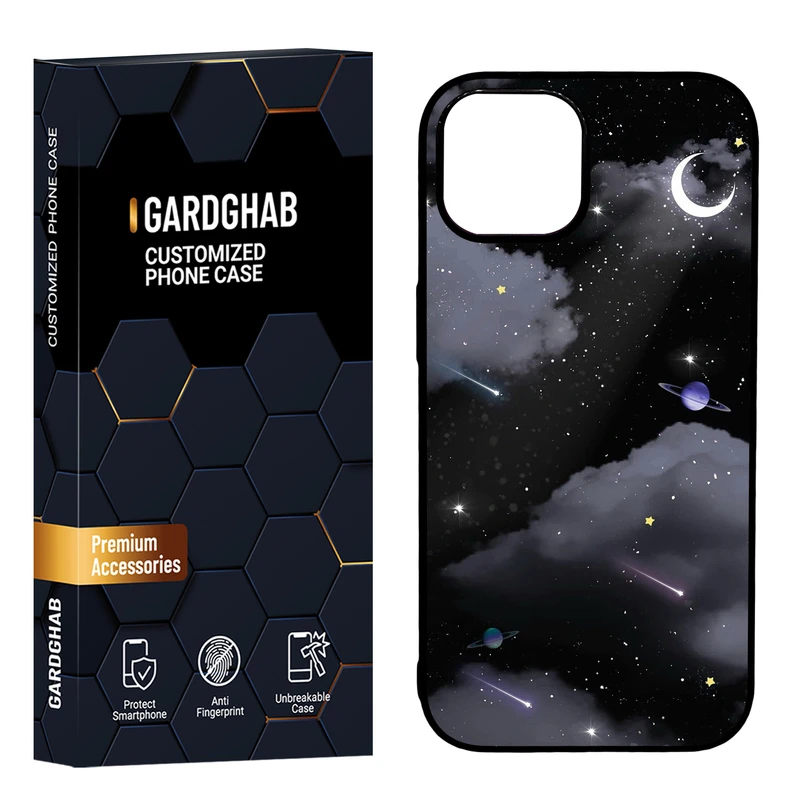 کاور گارد قاب مدل دور ژله ای پشت گلس هنری مناسب برای گوشی موبایل اپل iPhone 15 