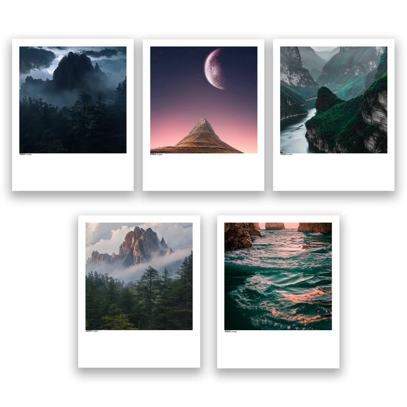 آویز تزیینی عرش مدل فانتزی منظره طبیعت کد Asa1295 مجموعه پنج عددی