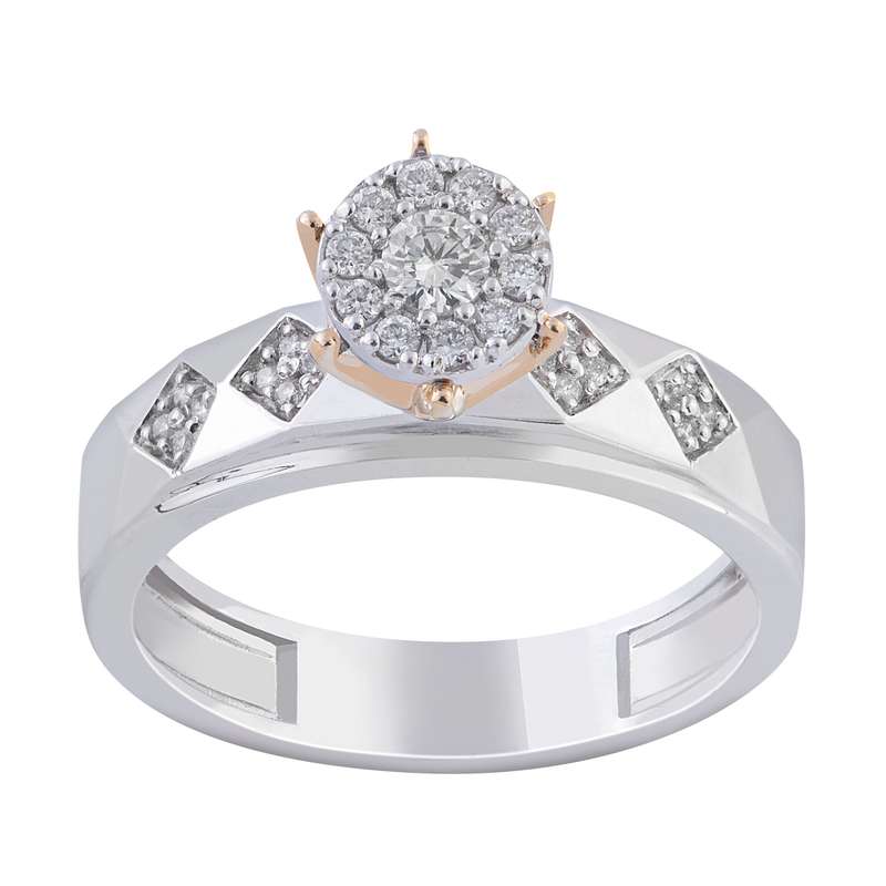 انگشتر طلا 18 عیار زنانه جواهری سروری مدل 10107