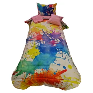 سرویس خواب طرح سه بعدی آبرنگی کد 22 یک نفره 4 تکه