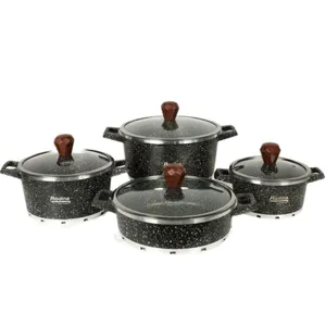 سرویس قابلمه و تابه آلمینیوم گرانیت 8 پارچه رودینا کد 08