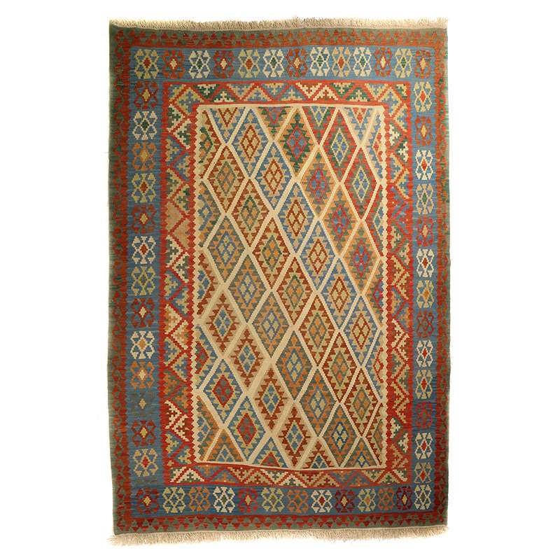  گلیم دستبافت پنج و نیم متری طرح قشقایی کد 410259