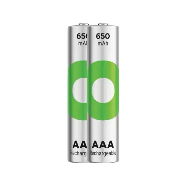 باتری نیم قلم قابل شارژ جی پی مدل 650mah بسته 2 عددی