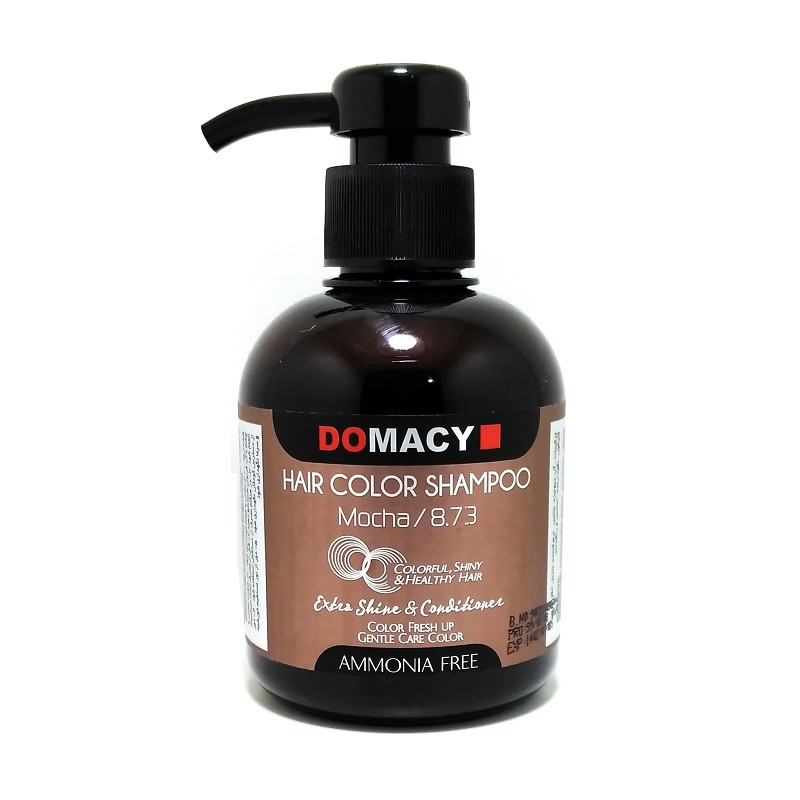 شامپو رنگساژ دوماسی مدل AMMONIA FREE شماره 8.73 حجم 300 میلی لیتر رنگ موکا قهوه ای