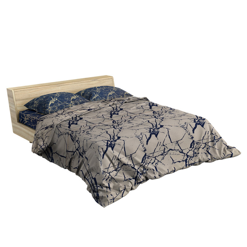 روکش لحاف مدل سنگ مرمر یک نفره سایز 160 ×220 سانتی متر