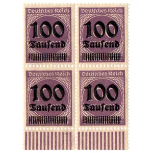 تمبر یادگاری مدل 100.000 مارک آلمان رایش بسته 4 عددی 