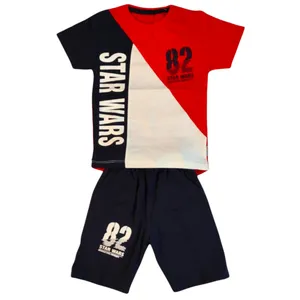 ست تی شرت و شلوارک پسرانه مدل B104w