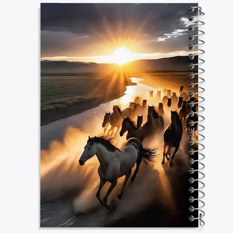دفتر ژورنال نویسی 50 برگ خندالو مدل نقطه ای طرح اسب های وحشی کد F5892
