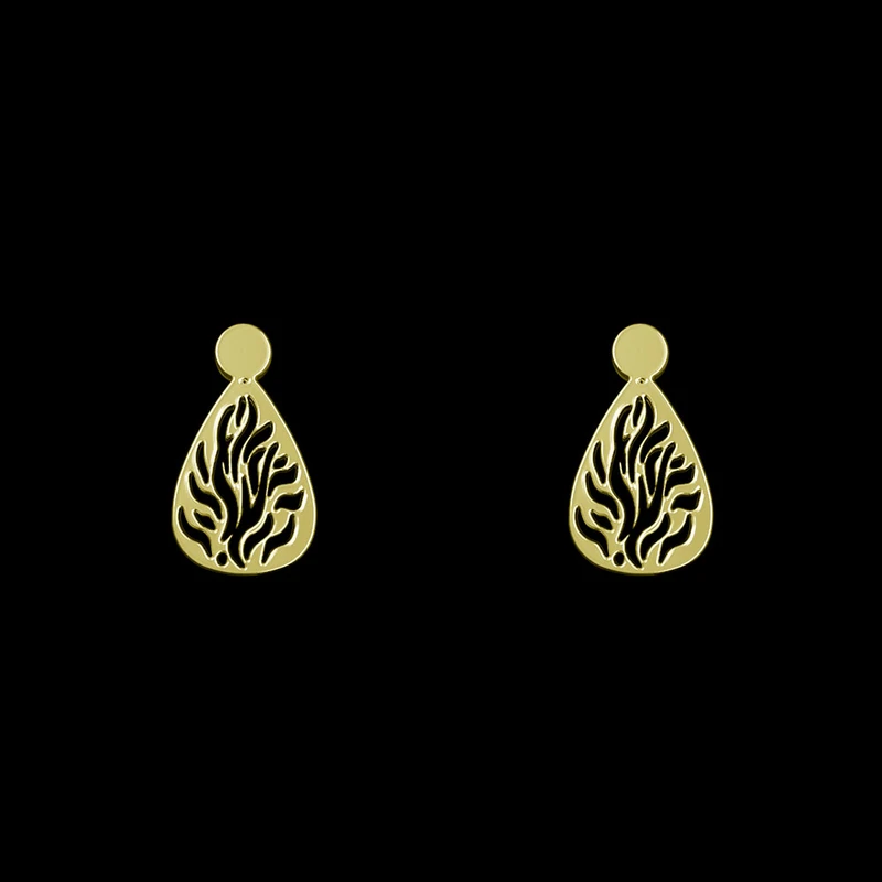 گوشواره طلا 18 عیار زنانه مدوپد مدل هندسی کد GA1-13907