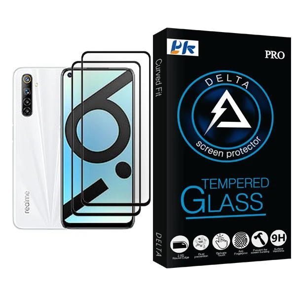 محافظ صفحه نمایش پی کی مدل Delta Glass MIX002 مناسب برای گوشی موبایل ریلمی 6i (India) بسته دو عددی