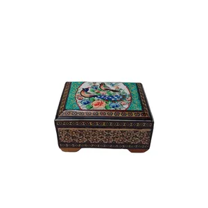 جعبه جواهرات خاتم کاری مدل گل و مرغ کد 230