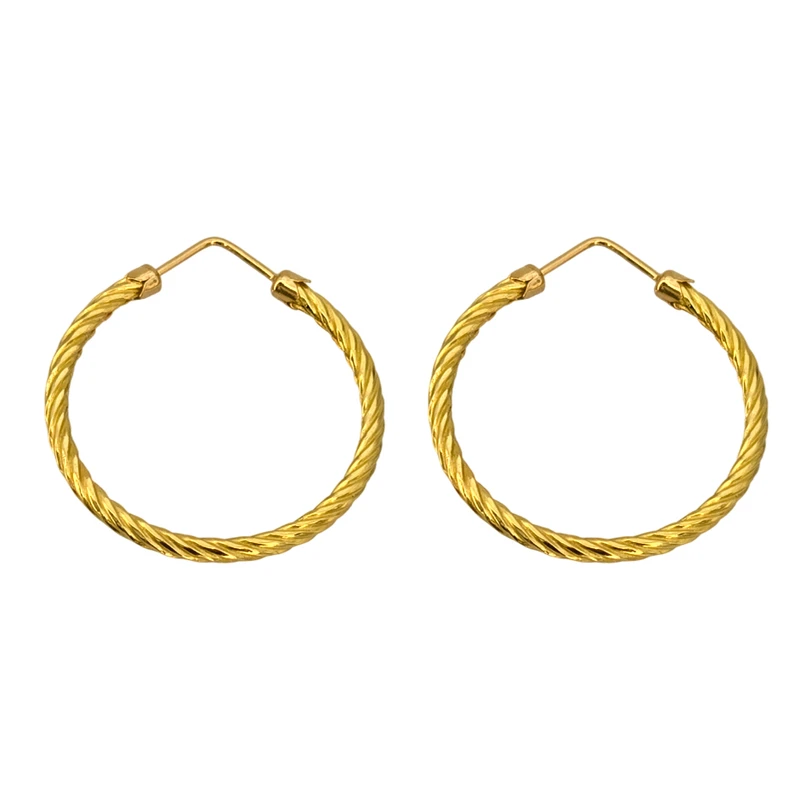 گوشواره حلقه‌ای طلا 18 عیار زنانه گالری رحمانی مدل دیوید یورمن کد 03