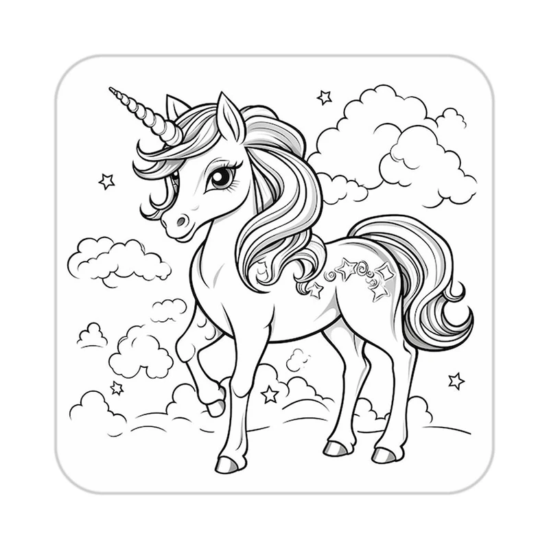 زیر لیوانی کاکتی طرح اسب تک شاخ و یونیکورن مدل mp29186