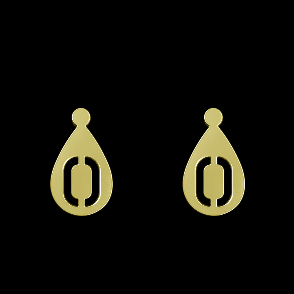 گوشواره طلا 18 عیار زنانه مدوپد مدل حرف o کد GA1-12577