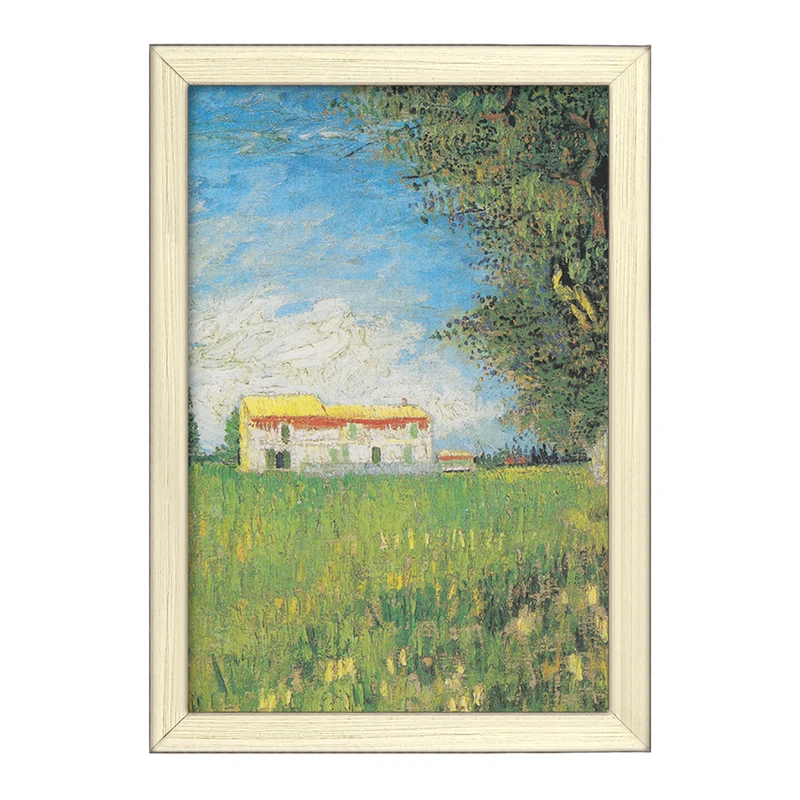 تابلو خندالو طرح خانه در مزرعه گندم ونسان ونگوگ (Van Gogh) کد 36786