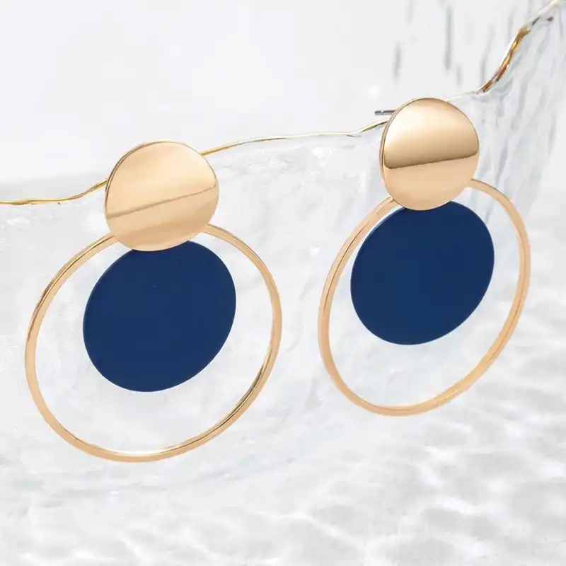 گوشواره زنانه شین مدل قطره ای گرد