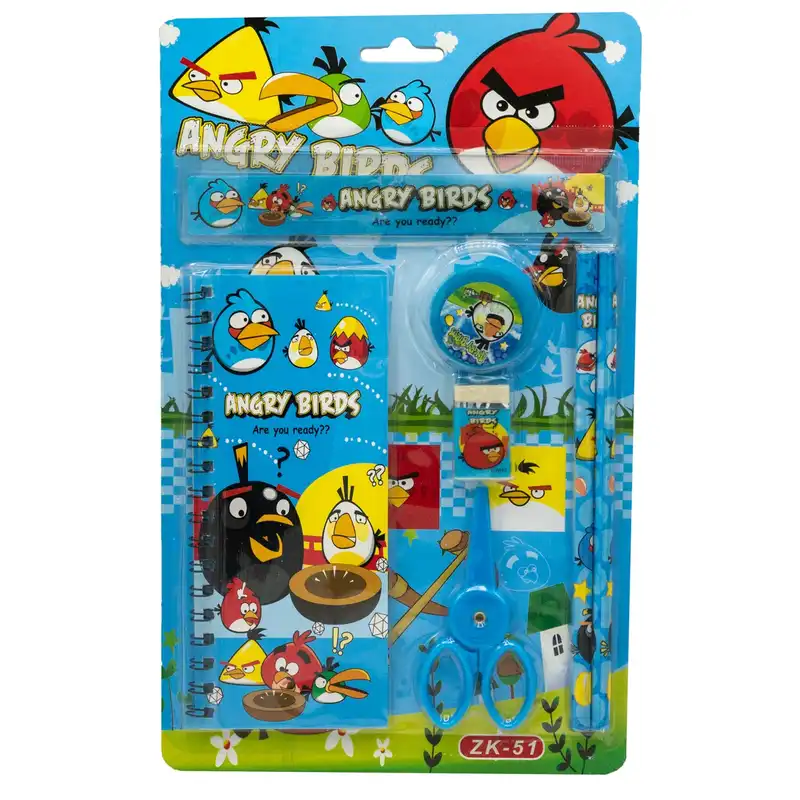 ست لوازم التحریر مدل کارتونی طرح انگری بردز مجموعه 7 عددی