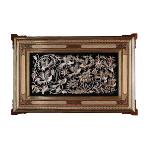 تابلو قلمزنی طرح گل و مرغ کدQ3