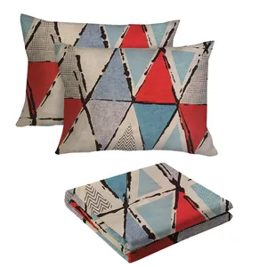 سرویس ملحفه سندس مدل مثلثی کد F845 دونفره 3 تکه