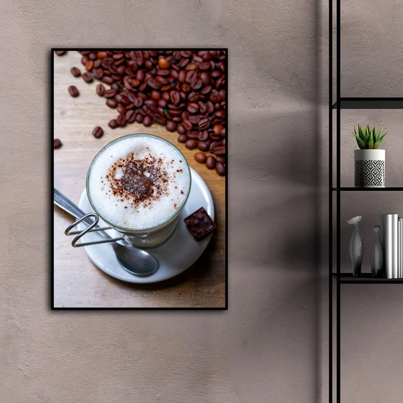 تابلو نوری بکلیت طرح قهوه مدل B-D2087 فریم مشکی