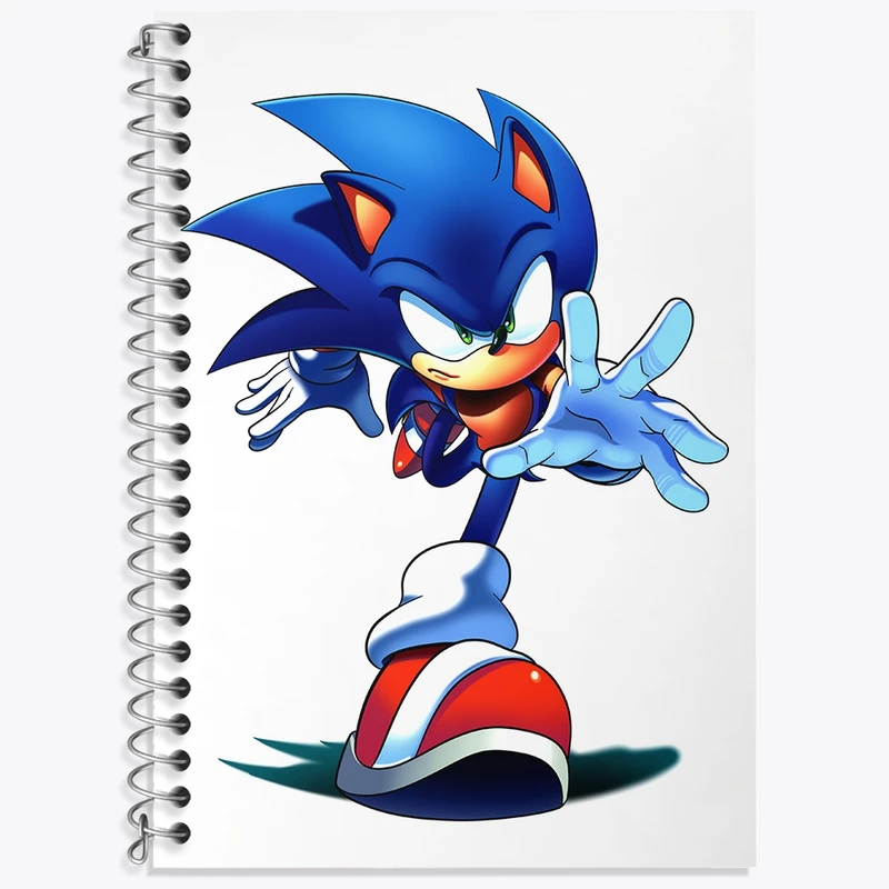 دفتر زبان 50 برگ خندالو مدل سه خط طرح سونیک (Sonic) کد 37037