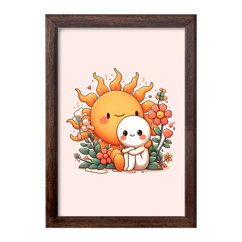 تابلو خندالو طرح آدمک و خورشید کیوت کد F6132