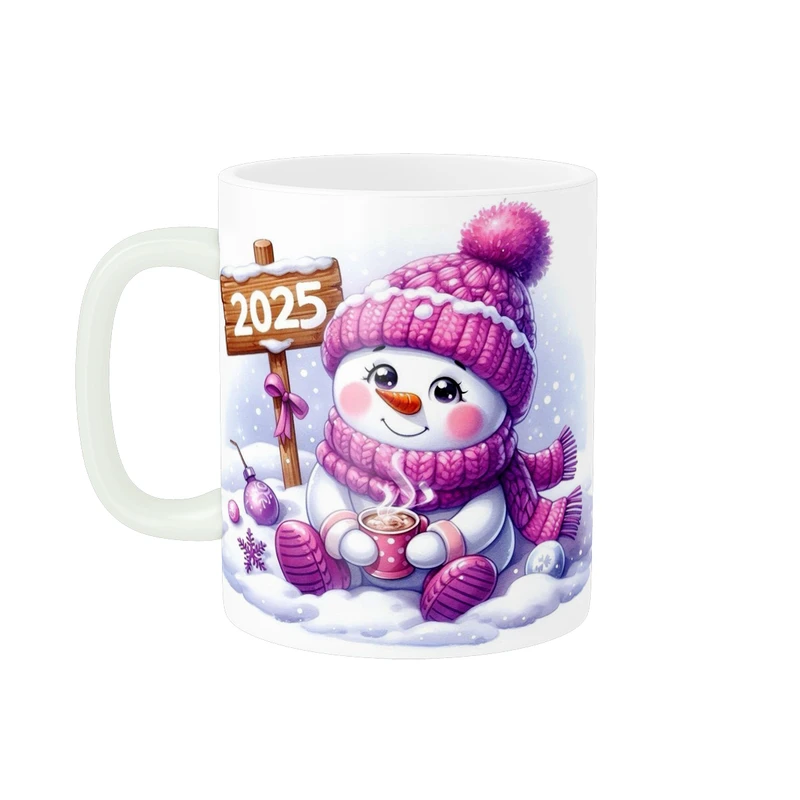 ماگ پاد آفرین طرح آدم برفی کد 3447