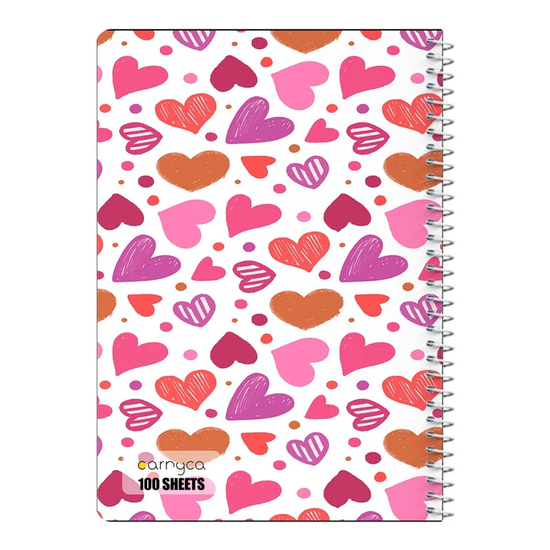 دفتر مشق 100 برگ سیمی کارنیکا طرح پترن عشق Love Pattern کد 99063
