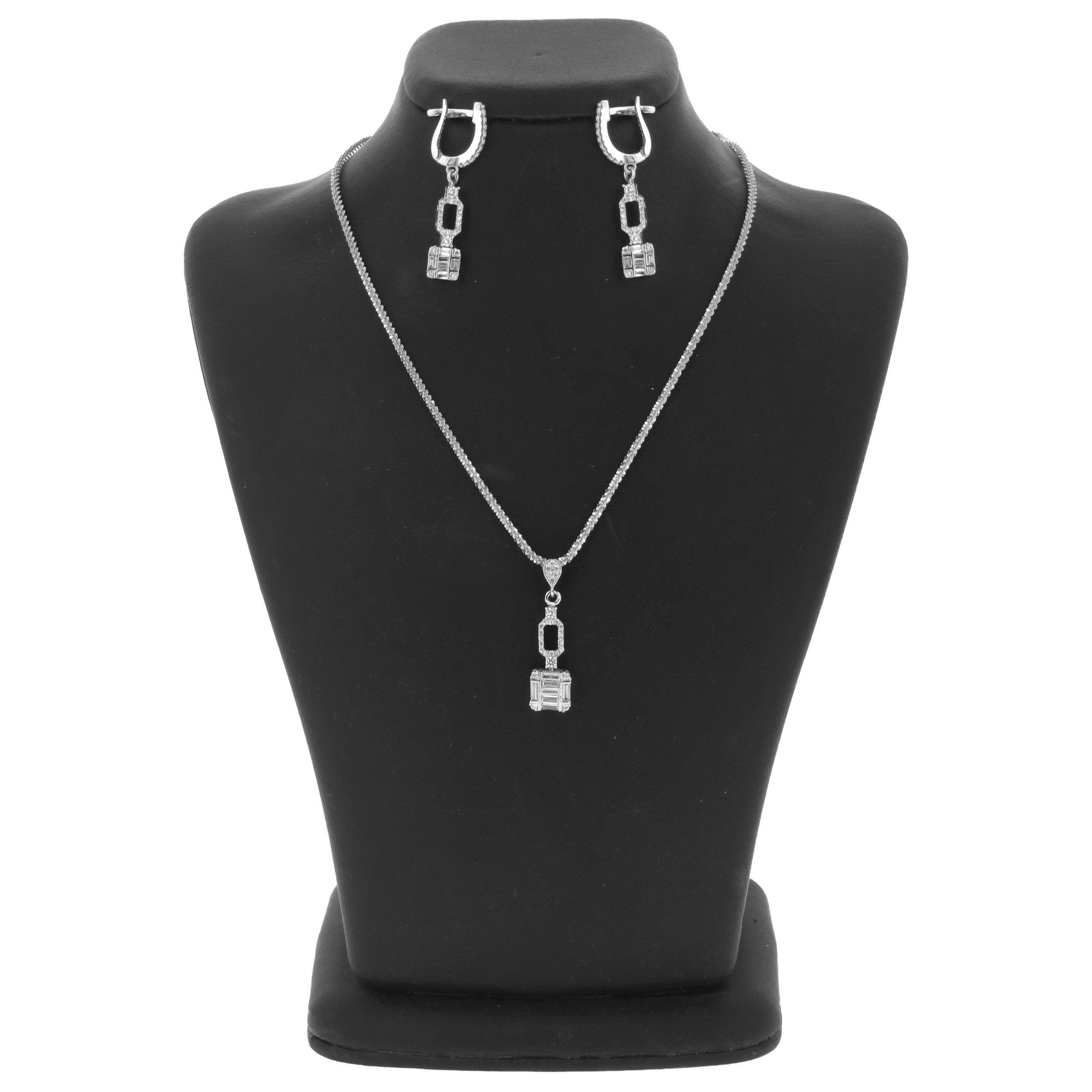 نیم ست نقره زنانه مدل باگت میکرو