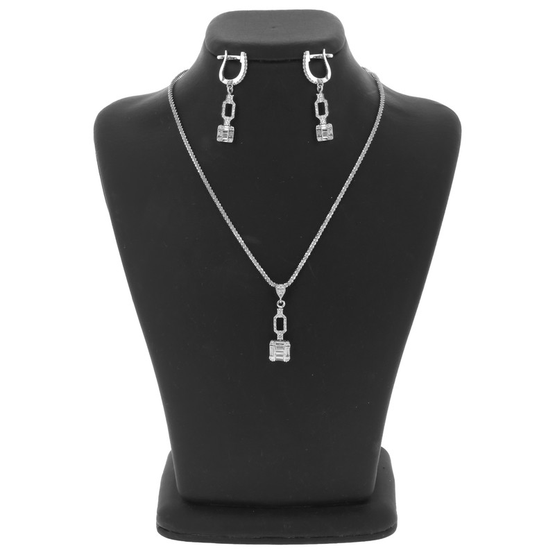 نیم ست نقره زنانه مدل باگت میکرو