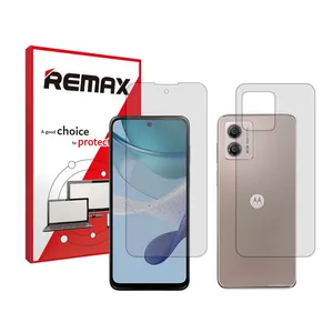 Remax HyGEL model transparent screen protector suitable for Motorola Moto G53 mobile phone along with the back of the phone