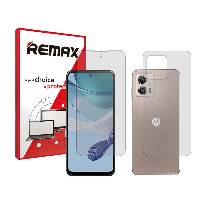 محافظ صفحه نمایش شفاف ریمکس مدل HyGEL مناسب برای گوشی موبایل موتورولا Moto G53 به همراه محافظ پشت گوشی