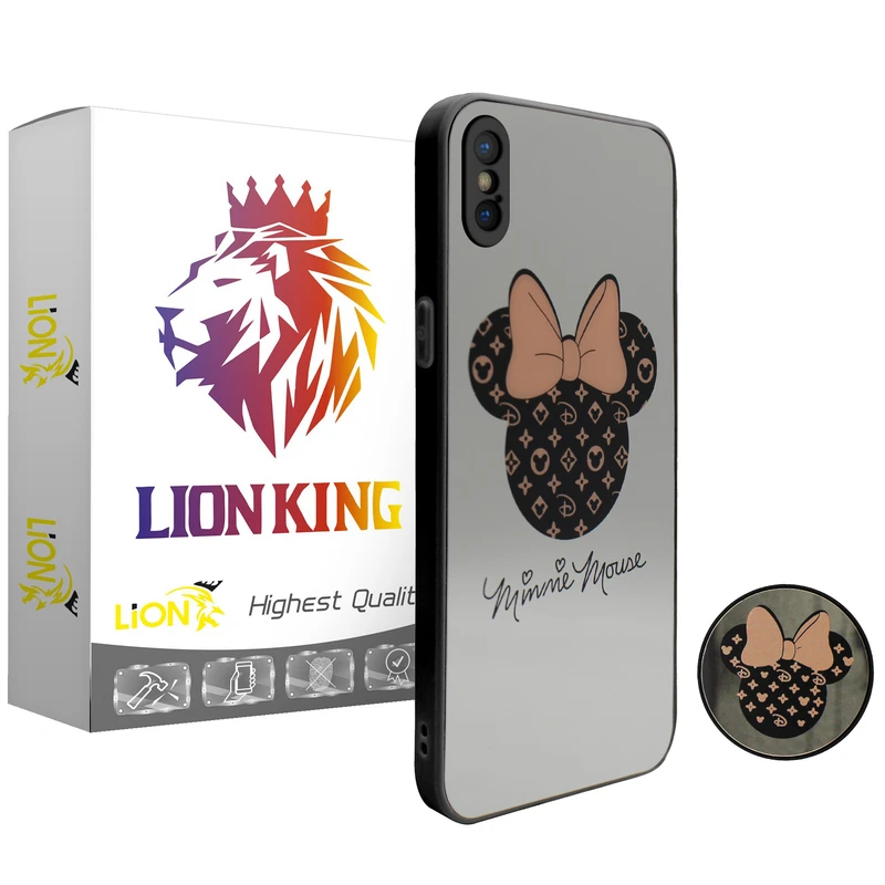 کاور لاین کینگ مدل Ayenehmikiمناسب برای گوشی موبایل اپل iphone X/XS به همراه پایه نگهدارنده