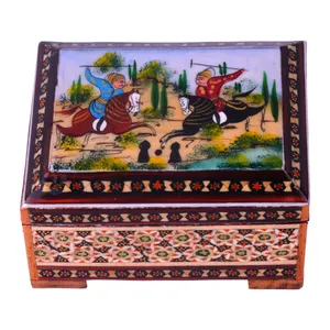 جعبه جواهرات خاتم کاری مدل چوگان کد 14