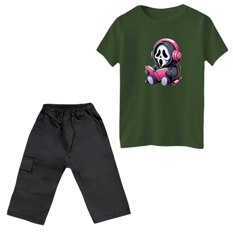 ست تی‌شرت و شلوارک پسرانه مدل روح و موزیک