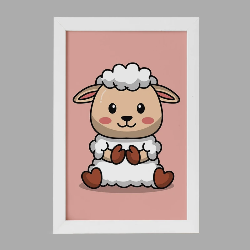 تابلو خندالو مدل حیوانات بامزه گوسفند کد 25433