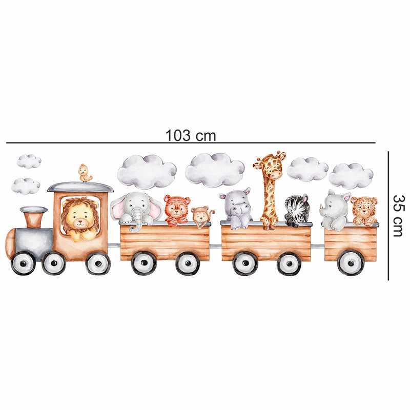استیکر دیواری کودک راتیانا مدل animals train