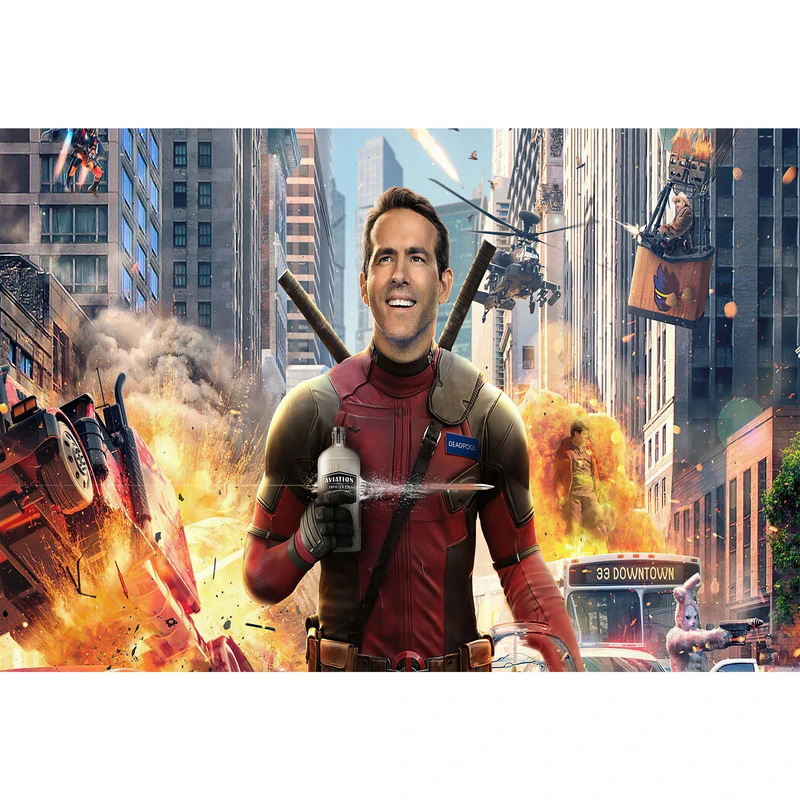 تابلو شاسی طرح بازیگر رایان رینولدز ددپول در مرد آزاد مدل T6228