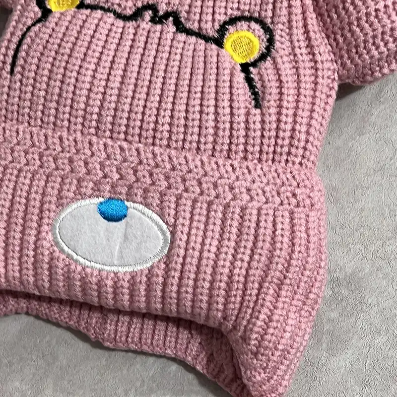 کلاه بافتنی بچگانه مدل تدی بنددار فانتزی کد P IN LI T