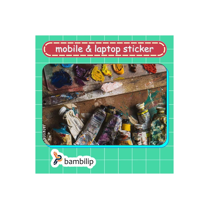 استیکر بامبیلیپ مدل کارت عابر طرح رنگ روغن و کاردک رنگ کد 4356755