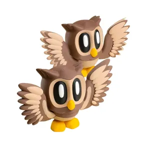 فیگور مدل مینی جغد با پایه طرح چوب مجموعه 2 عددی