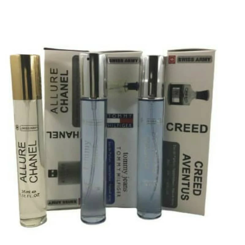 عطر جیبی مردانه سوئیس آرمی مدل 001 حجم 35 میلی لیتر مجموعه 3 عددی