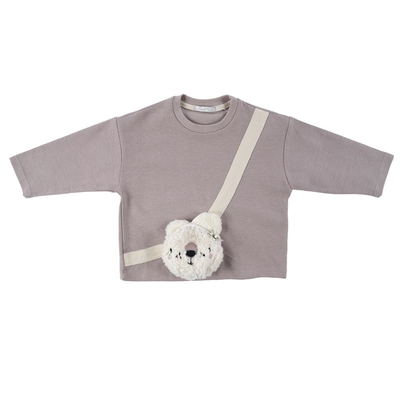 سویشرت دخترانه فیورلا مدل کیف دستی خرسی 35529