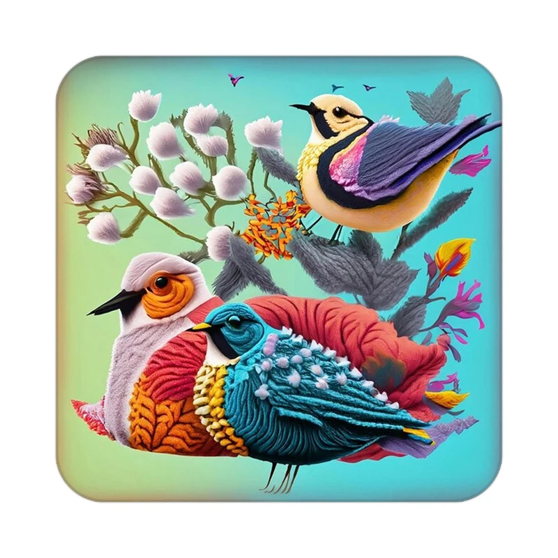 زیر لیوانی کاکتی طرح حیوانات رنگی مدل mp27102