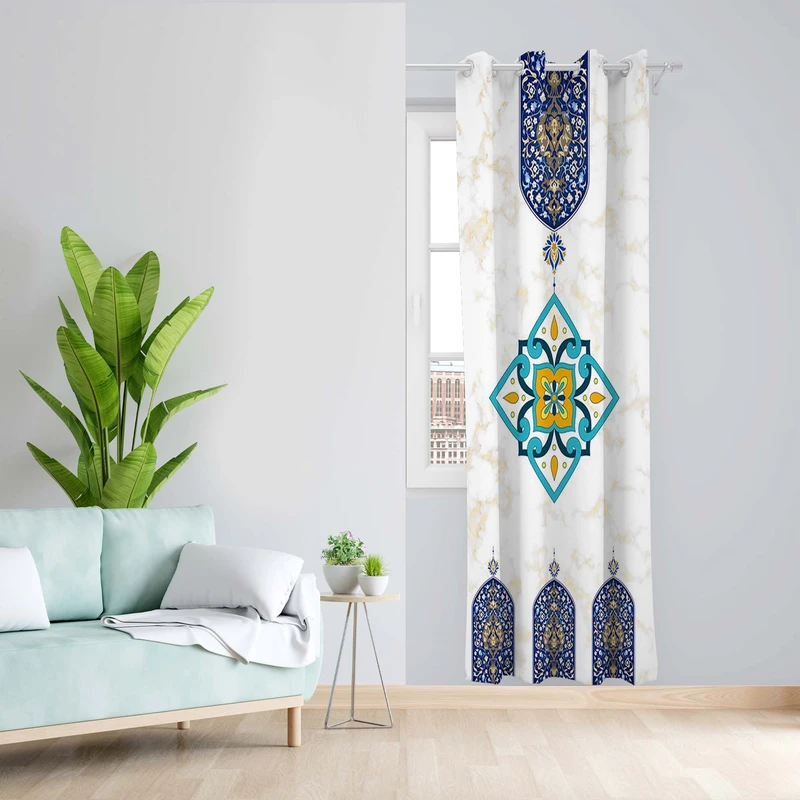 پرده طرح سنتی مدل مخمل پانچی کد 1769 z سایز 140x200 سانتی متر